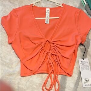 Alo Yoga Coral Short Sleeve Top